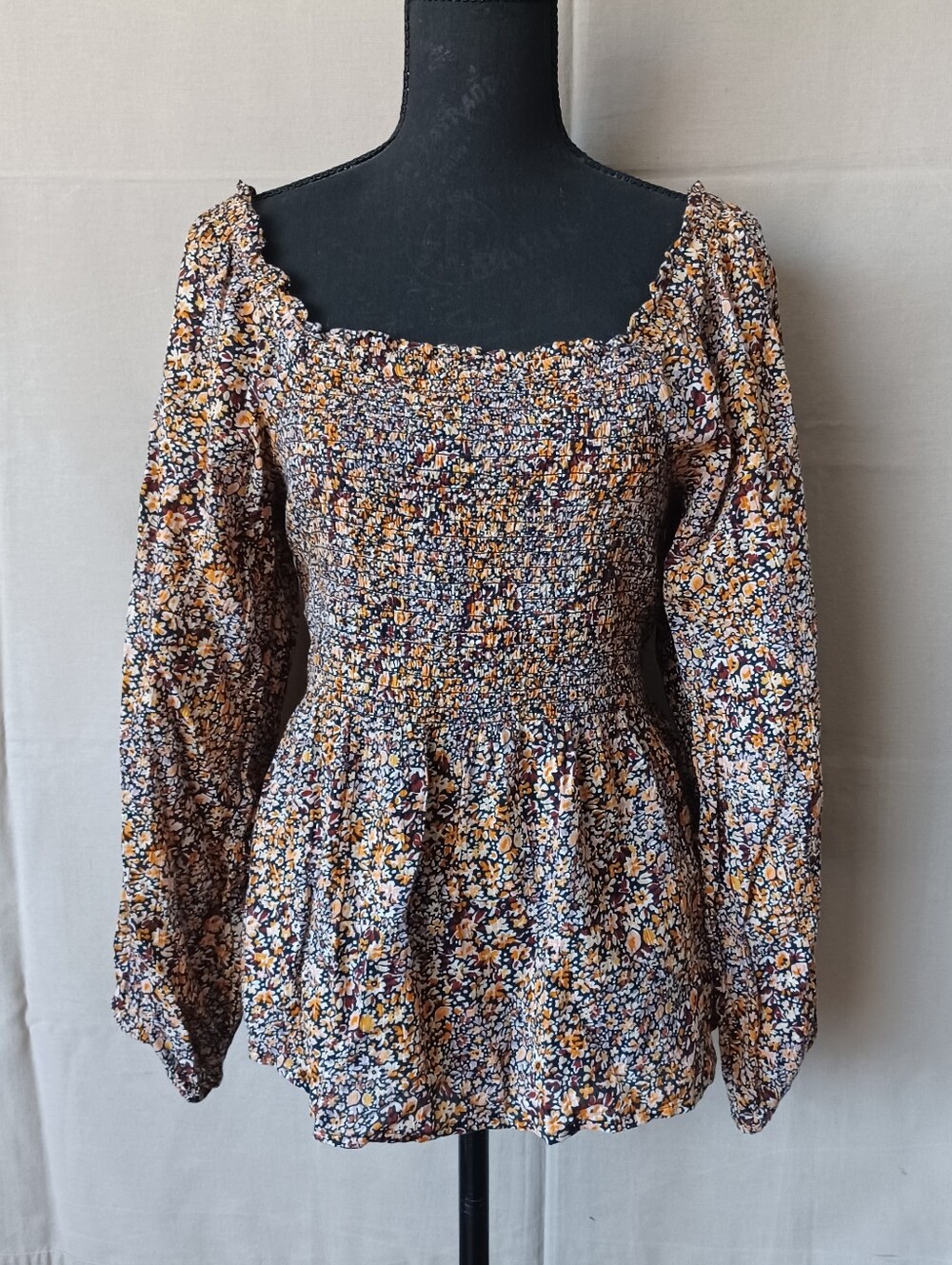 Madewell Smocked Floral Top
